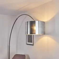 Hofstein Volos Bogenlampe Nickel-Matt, Schwarz, 1-flammig -Leseleuchten Speichern volos bogenlampe h3330968 4