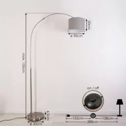 Hofstein Wiby Stehleuchte Nickel-Matt, 1-flammig -Leseleuchten Speichern wiby stehleuchte h3536476 3