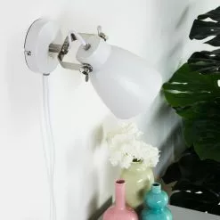 Hofstein Witaba Wandleuchte Nickel-Matt, Wei&szlig;, 1-flammig -Leseleuchten Speichern witaba wandleuchte h3414231 11