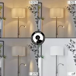 Hofstein Yuruyacu Stehleuchte LED Nickel-Matt, 2-flammig -Leseleuchten Speichern yuruyacu stehleuchte h3576809 1