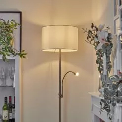 Hofstein Yuruyacu Stehleuchte LED Nickel-Matt, 2-flammig -Leseleuchten Speichern yuruyacu stehleuchte h3576809 6