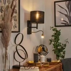 Hofstein Yuruyacu Wandleuchte LED Messing, Schwarz, 2-flammig -Leseleuchten Speichern yuruyacu wandleuchte h3575529 10